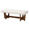 Baxton Studio Theo Japandi Cream Boucle Fabric and Walnut Brown Finished Wood Bench 228-12923-ZORO - alternate 1